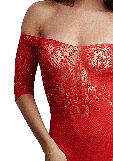 Эротическое боди со стразами crotchless rhinestone teddy в 