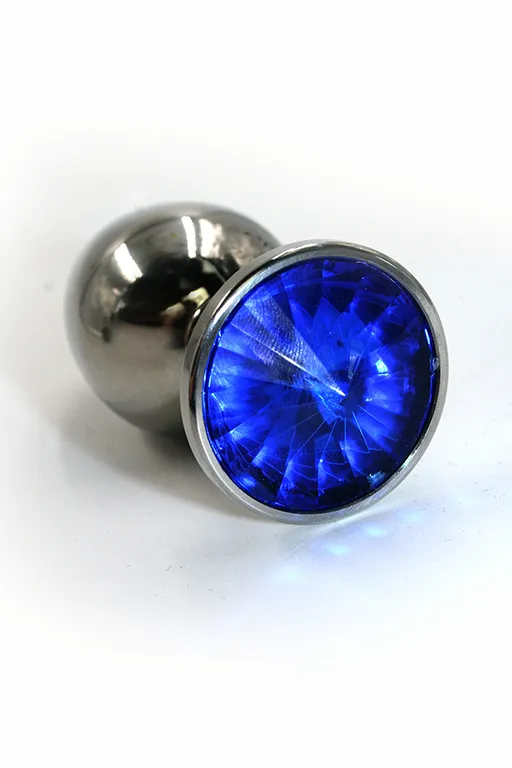 Анальная пробка "Large" из аллюминия dark blue