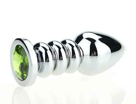 пробка металл фигурная серебро с зеленым стразом 10,3х3,8см 47423-6mm в 