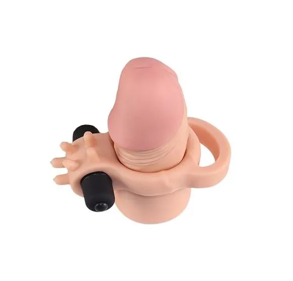 насадка на член lovetoy pleasure x-tender 7 inch, с вибрацией в 