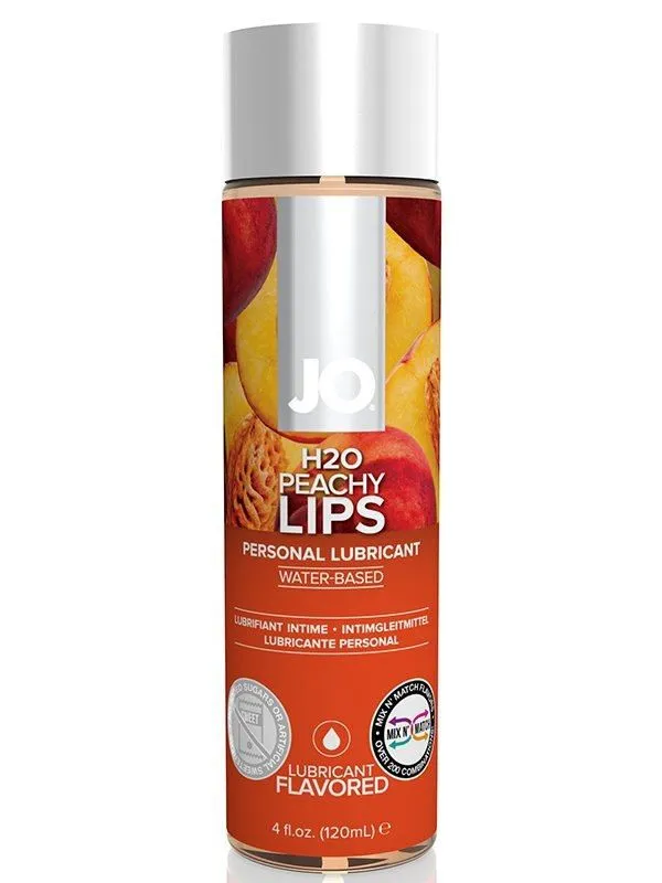 вкусовой лубрикант jo flavored peachy lips сочный персик, 120 мл в 
