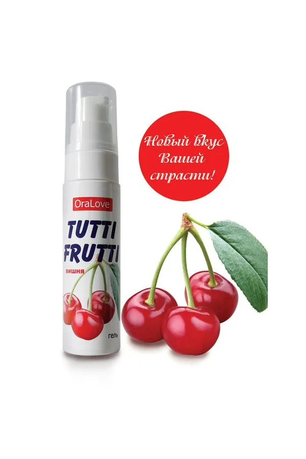 съедобная гель-смазка tutti-frutti для орального секса со вкусом вишни, 30 г в 