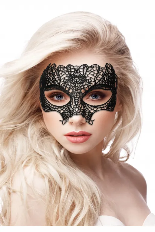 кружевная маска ручной работы на глаза princess black lace mask в 