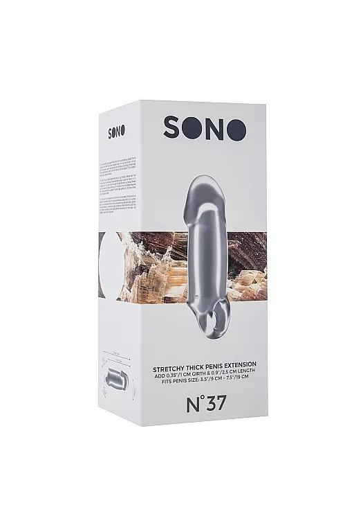 увеличивающая насадка закрытого типа с кольцом для фиксации на мошонке no.37 - stretchy thick penis в 