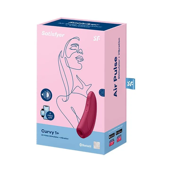 вакуум-волновой бесконтактный cтимулятор satisfyer curvy 1+, бордовый в 
