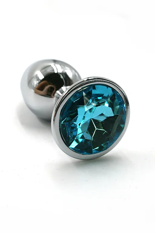 Анальная пробка "Medium"из аллюминия light blue