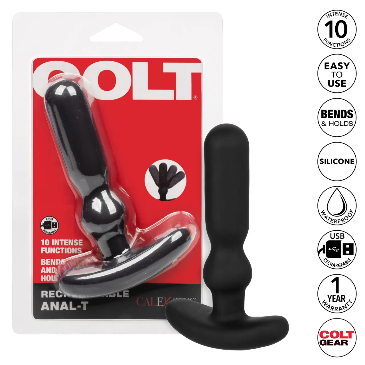 перезаряжаемый анальный вибростимулятор colt rechargeable anal-t в 