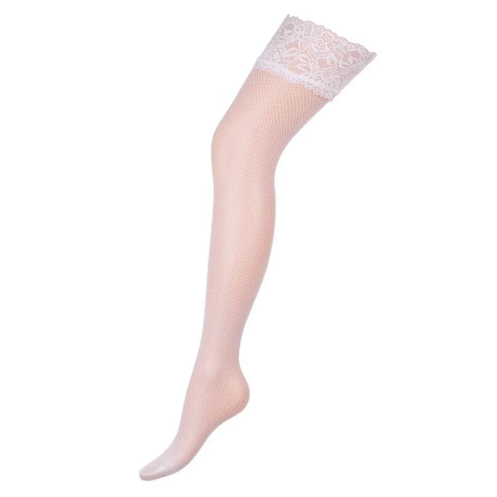 Эротическое чулки в сетку женские charmante cabaret, белые, 3/4 р-р в 