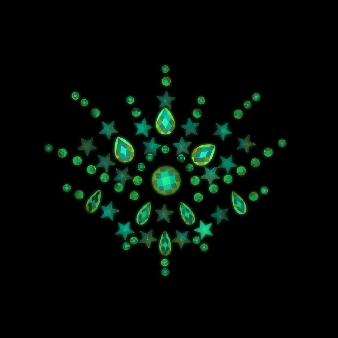 декоративное украшение (камни) на клеевой основе body jewelry stickers - chest - glow in the dark - в 