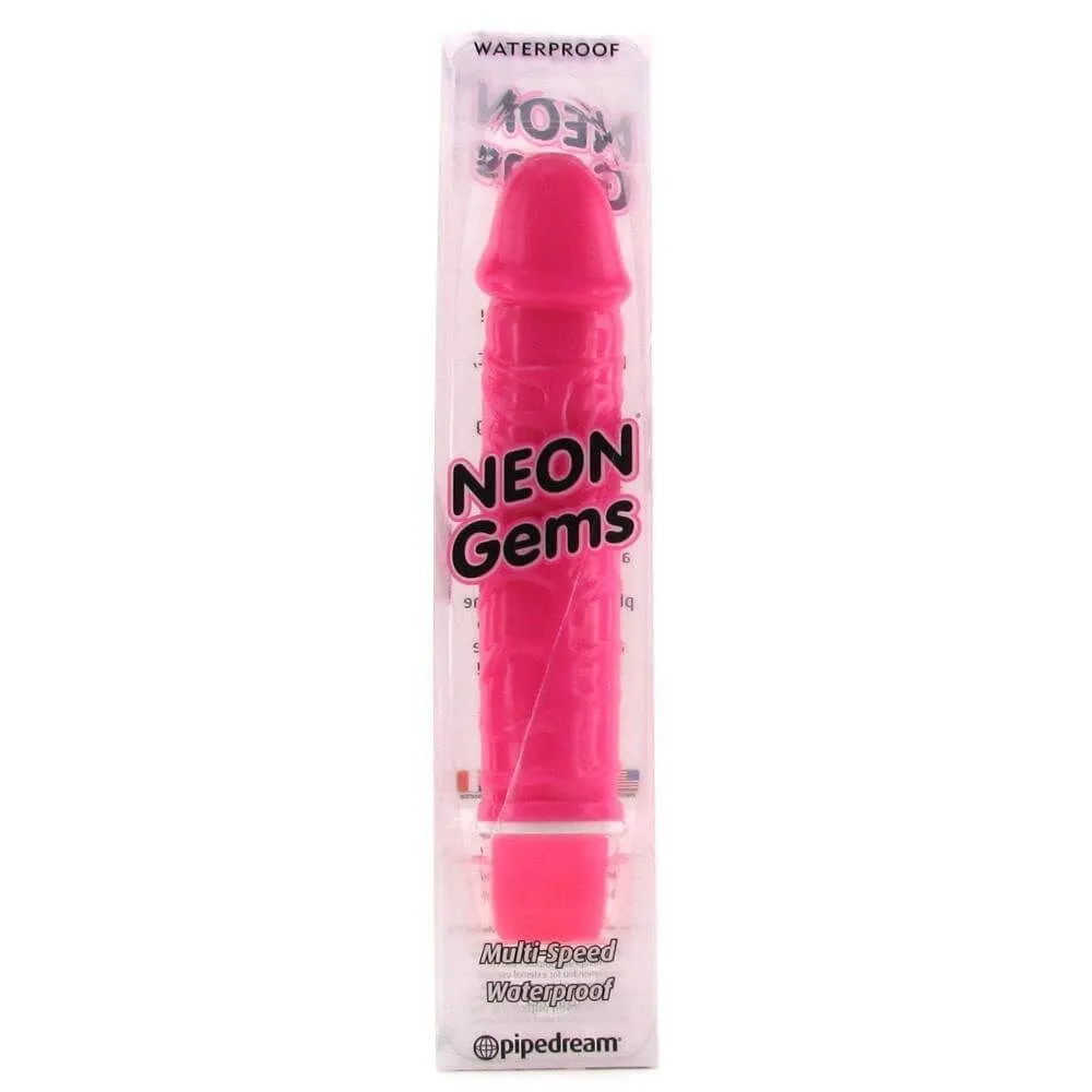 вибратор pipedream neon gems, розовый в 