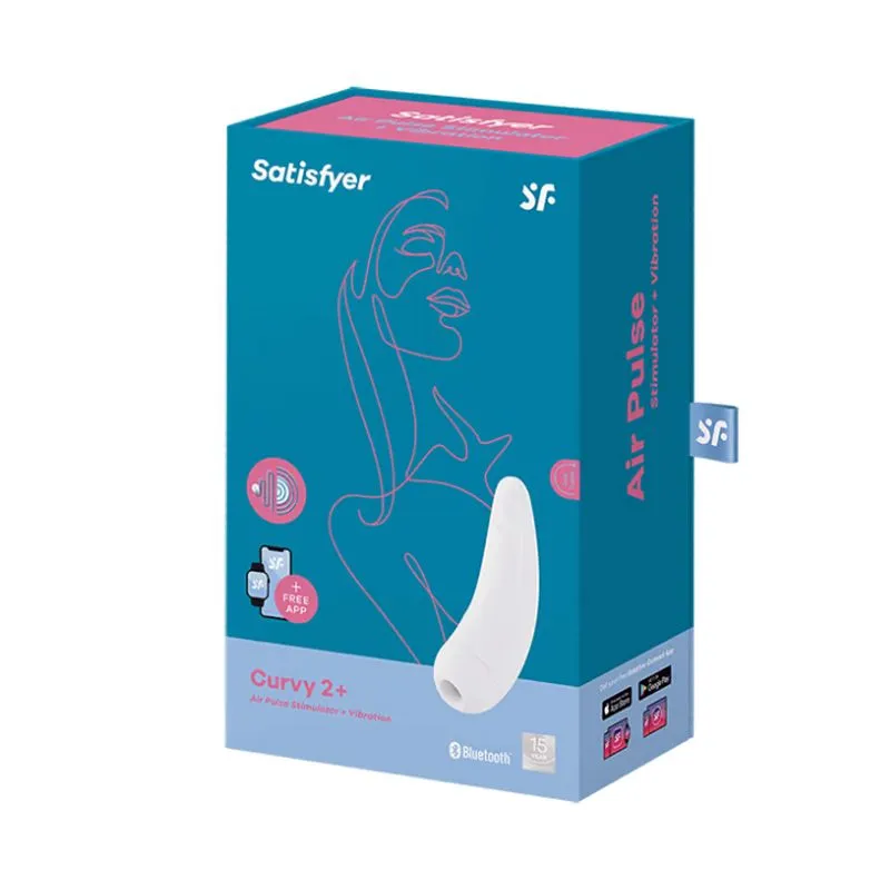 вакуум-волновой бесконтактный стимулятор клитора satisfyer curvy 2+, белый в 