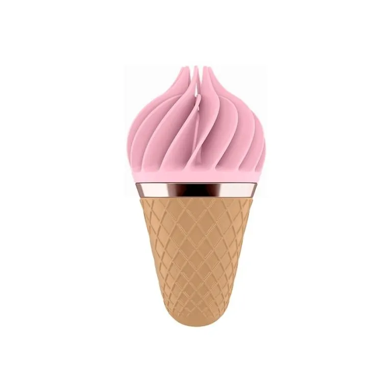 мини вибромассажер sweet treat - коричневый и розовый в 