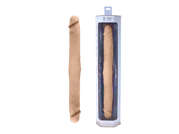 фаллоимиатор термоактивный из silexpan 15" двухголовый 222073al в 