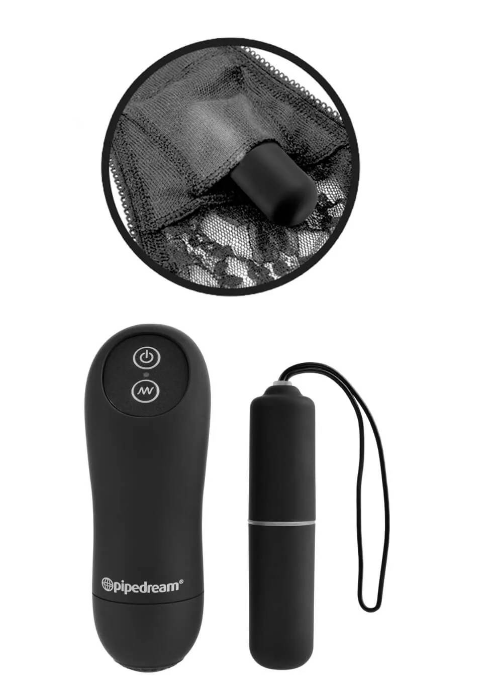 Вибротрусики на ДУ Pipedream Vibrating Panties Regular Size, черные