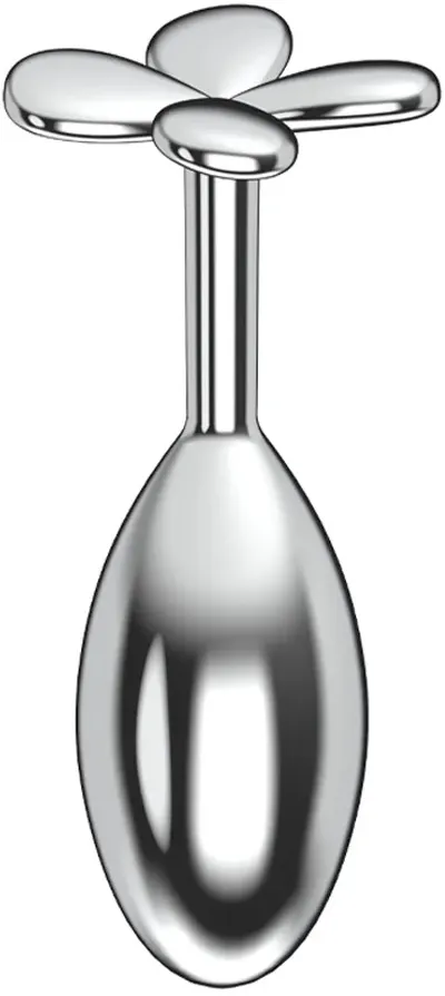 алюминивая анальная пробка-капля с ограничителем в виде цветка в 