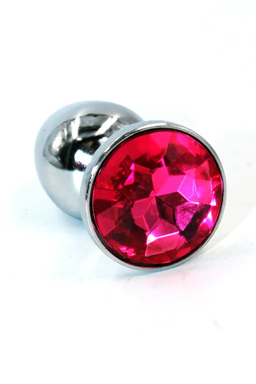Анальная пробка "Small" хромированная dark pink
