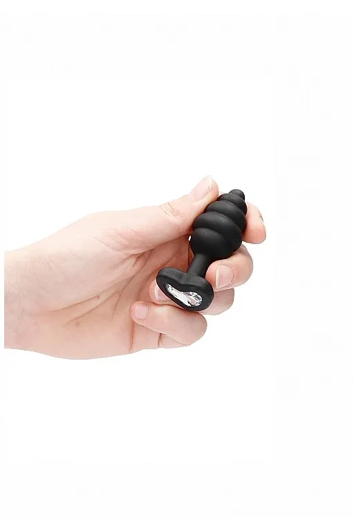 анальная пробка regular ribbed diamond heart plug в 