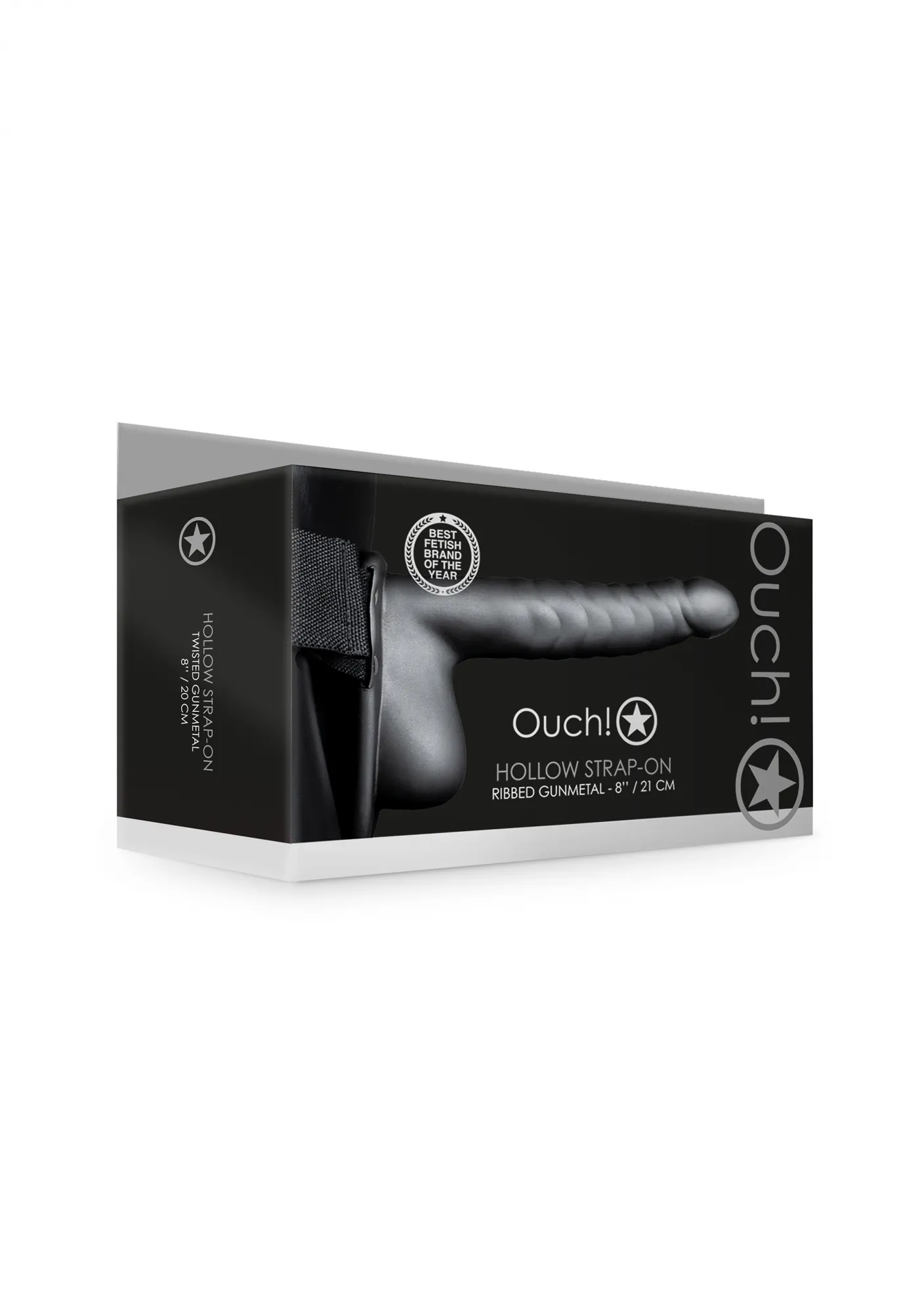 Страпон фаллопротез с ребристой фактурой с мошонкой - 8'' / 21 см