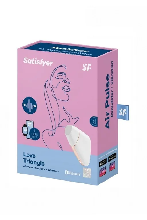 Вакуумно-волновой вибростимулятор Satisfyer Love Triangle белый с возможностью управления через приложение
