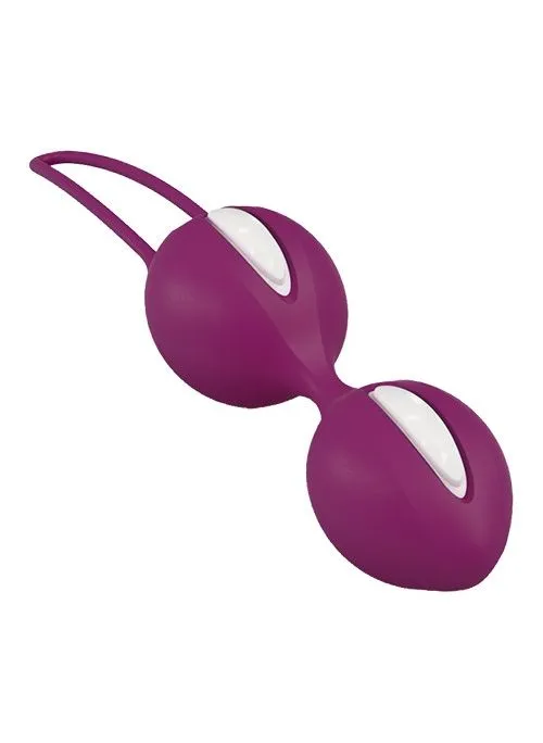 вагинальные шарики fun factory smartballs duo, фиолетово-белые в 