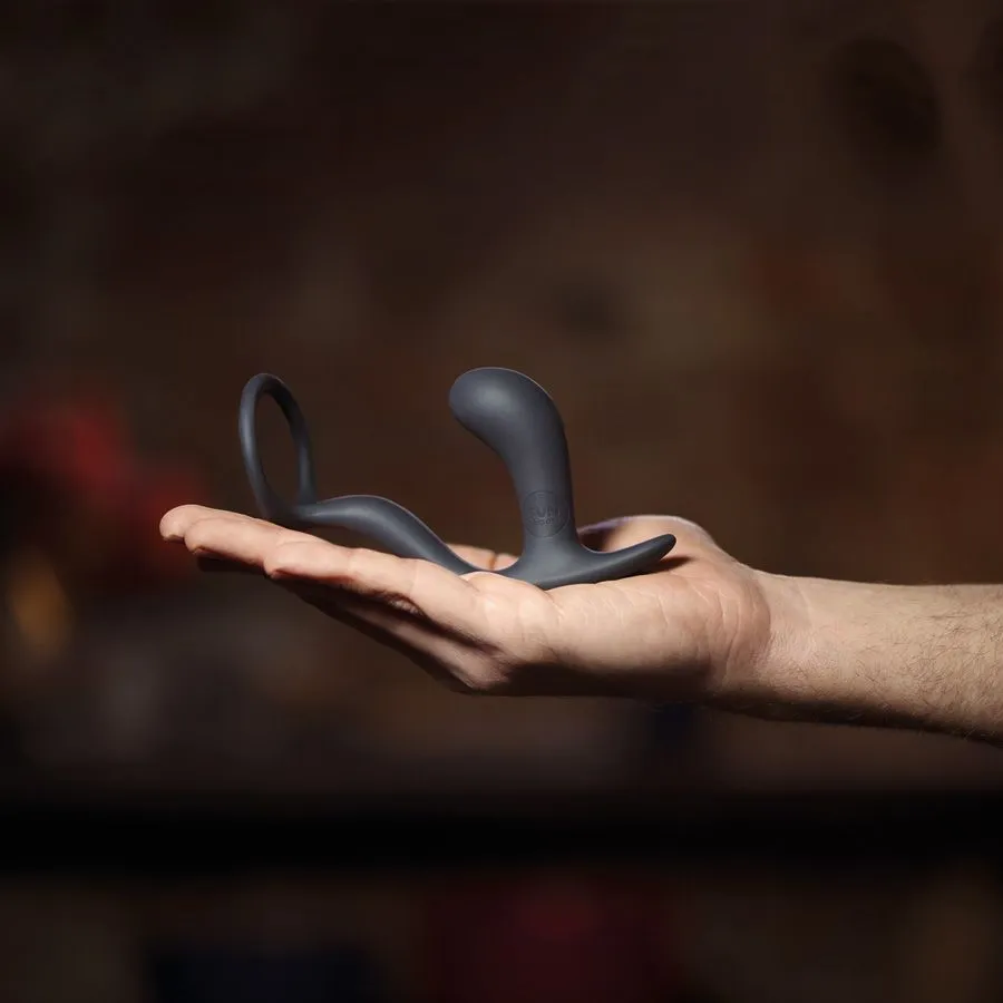 кольцо эрекционное с пробкой fun factory bootie ring, чёрное в 