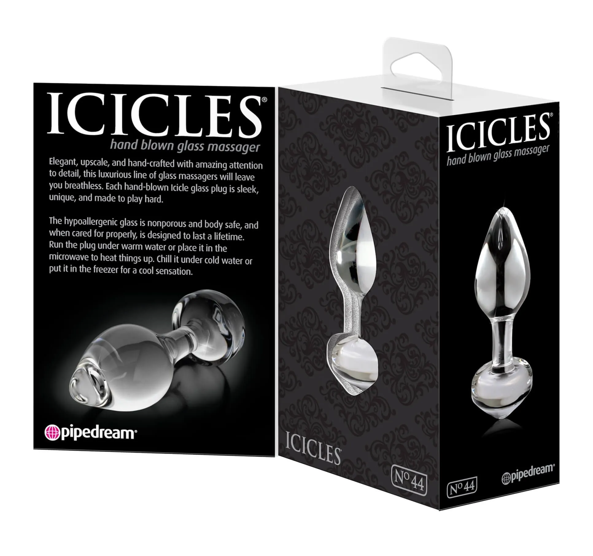 анальная пробка pipedream icicles № 44, прозрачная в 