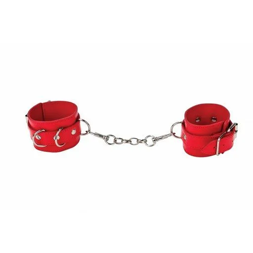 Наручники Leather Cuffs, красные