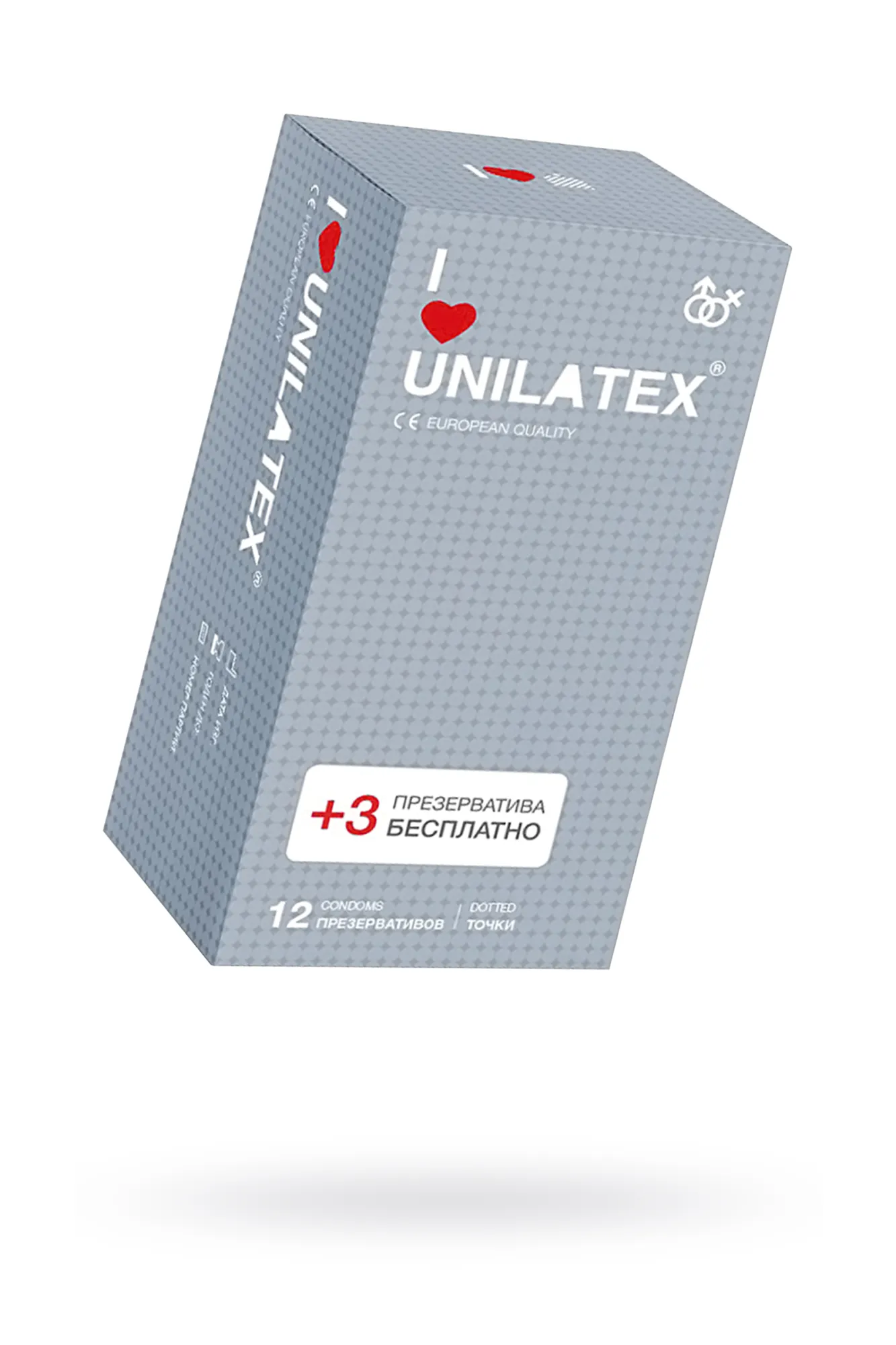 презервативы unilatex, dotted, латекс, точечные, 19 см, 5,4 см, 15 шт. в 
