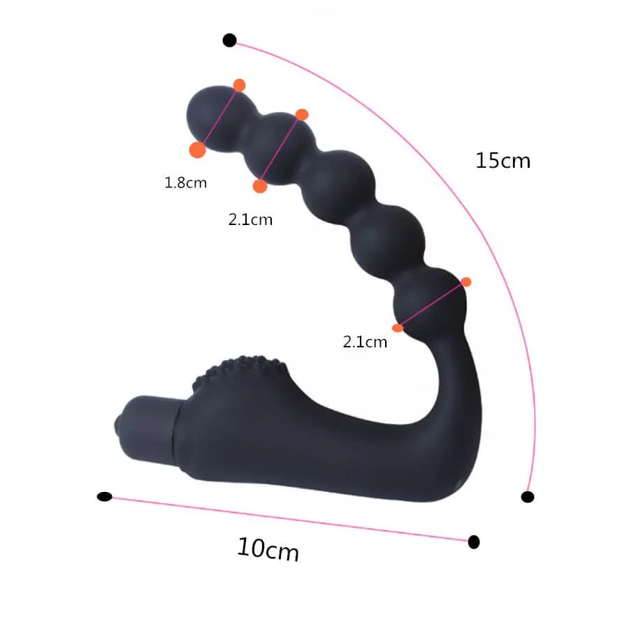 стимулятор простаты lovetoy silicone power beads, с вибрацией в 