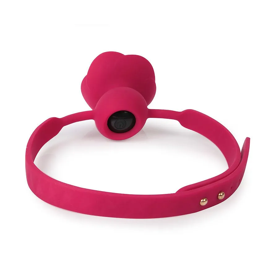 вибромассажёр s-hande blazing rose, кляп с вибрацией, розовый в 