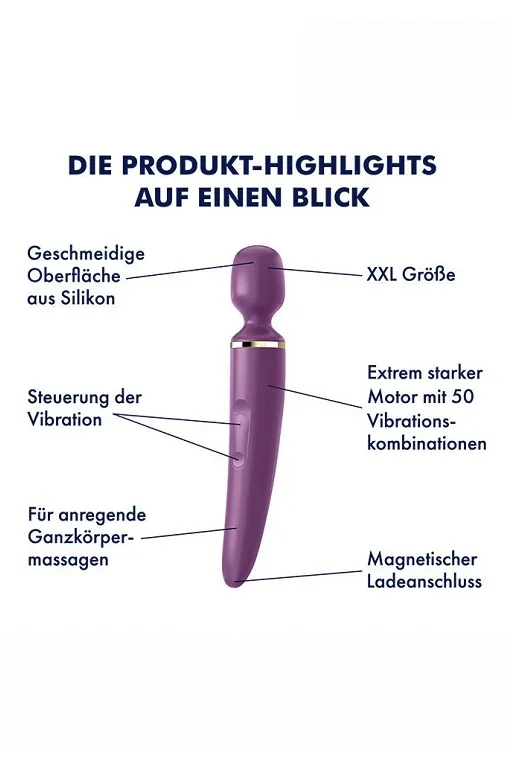 универсальный вибромассажер satisfyer wand-er woman (purple/gold) в 