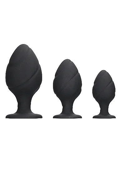 набор анальных пробок swirled butt plug set в 