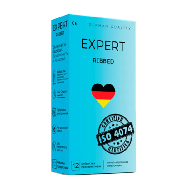 презервативы expert ribbed №12, ребристые, 12 шт в 