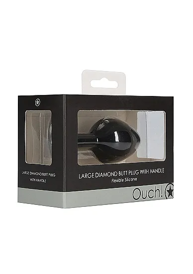 Анальная пробка для ношения с кристаллом Diamond Butt Plug With Handle