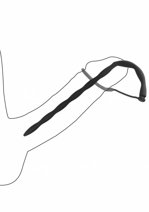 уретральный катетер с эрекционным кольцом urethral sounding, черный в 