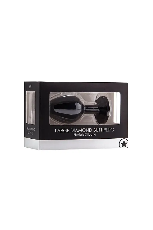 анальная пробка с кристаллом diamond butt plug (large) в 