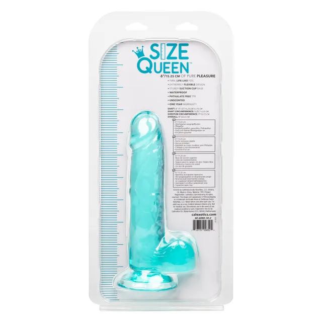 фалоимитатор size queen 6"/15.25 cm - blue в 