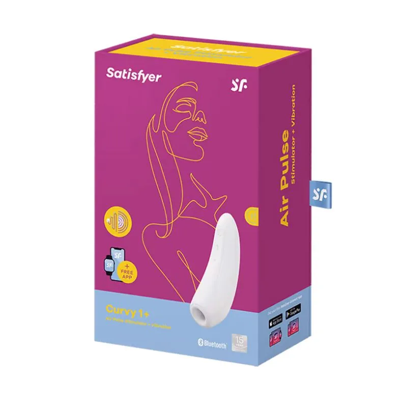 вакуум-волновой бесконтактный cтимулятор satisfyer curvy 1+, белый в 