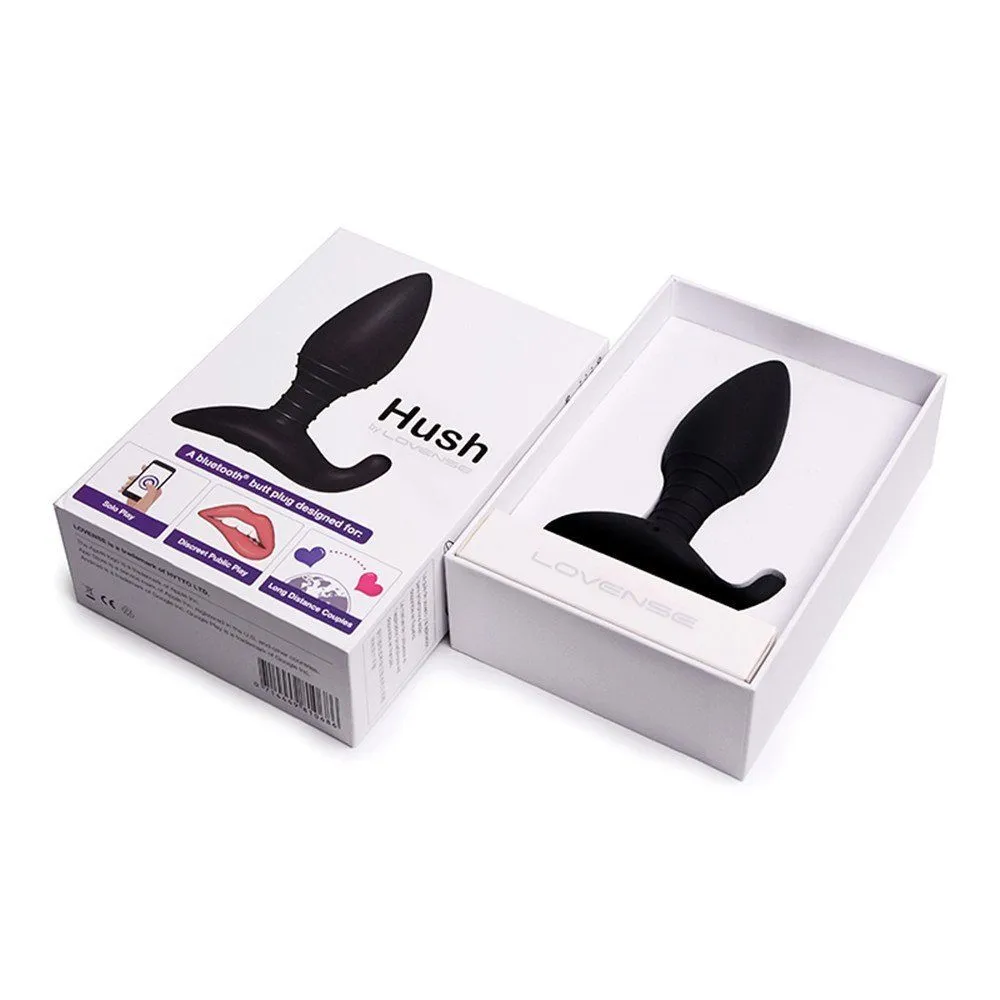 анальная пробка с приложением lovense hush размер s, чёрная в 