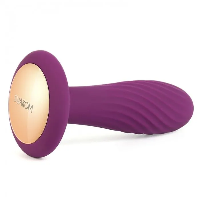 анальная пробка ребристая svakom bella, фиолетовая в 