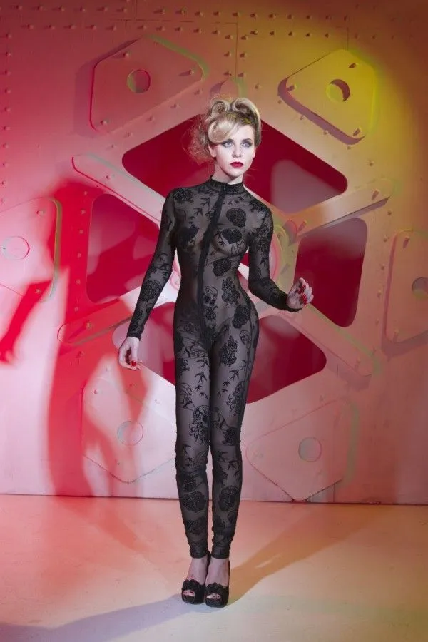 Эротическое комбинезон catanzaro beverly tattoo черный, l в 