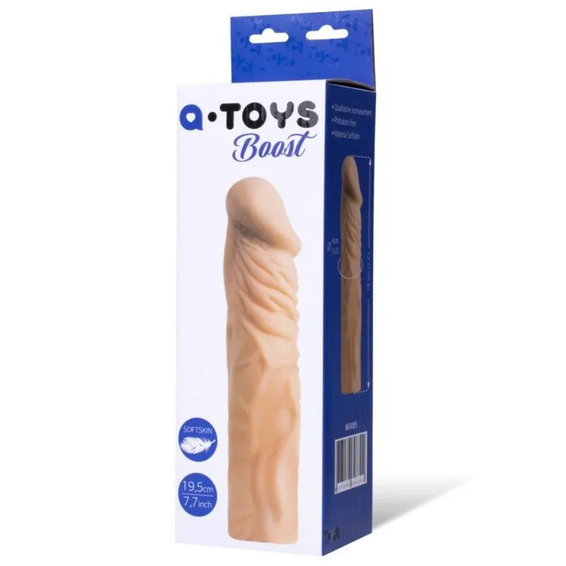 насадка на пенис toyfa a-toys, softskin, телесный, 19,5 см в 