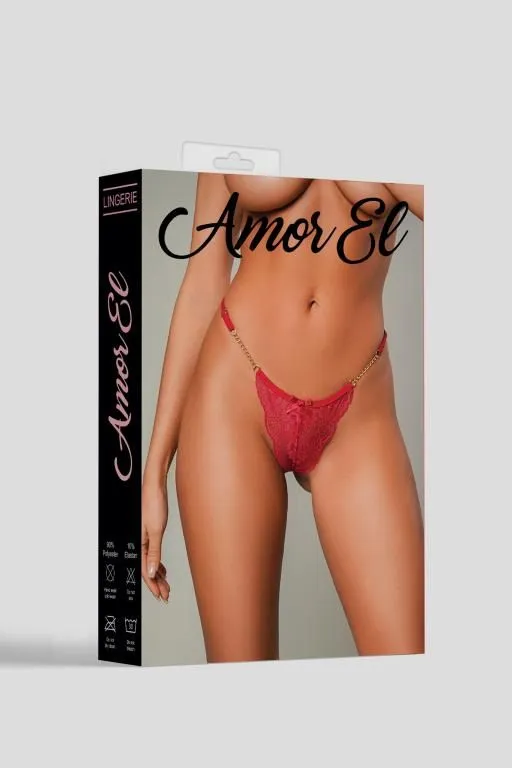 ажурные стринги, красные в 