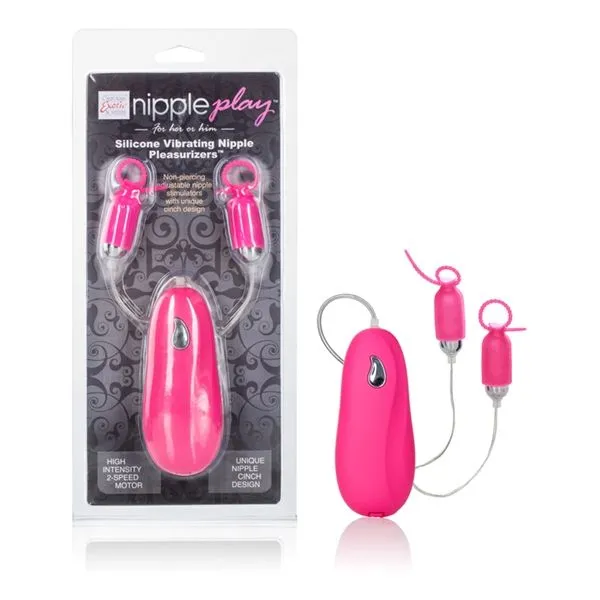 виброзажимы на соски california exotic vibrating nipple pleasurizers, розовые в 