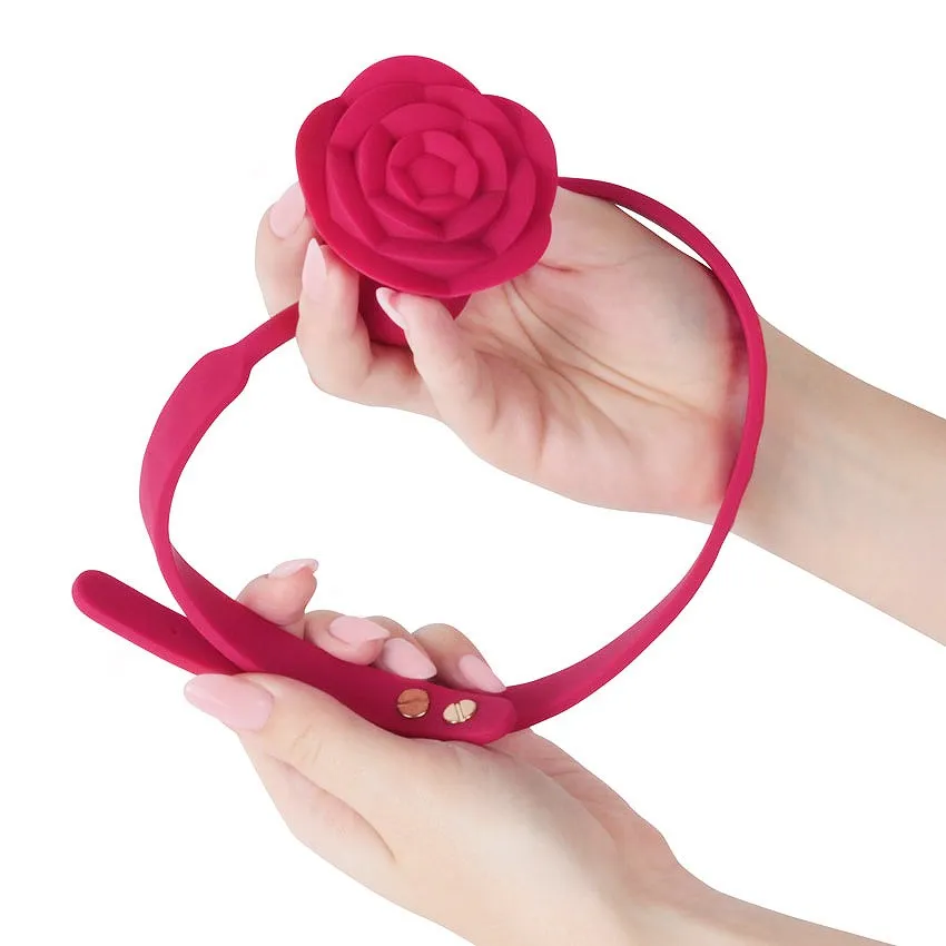 вибромассажёр s-hande blazing rose, кляп с вибрацией, розовый в 