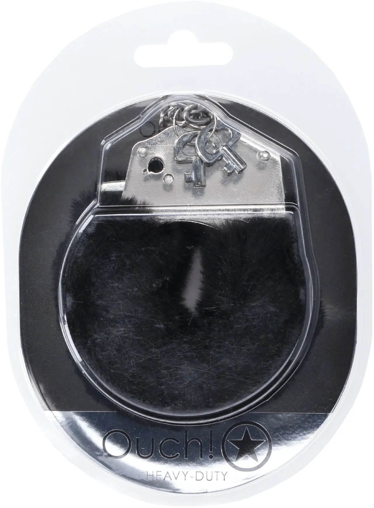 наручники для эротических игр heavy-duty fluffy handcuffs - black в 