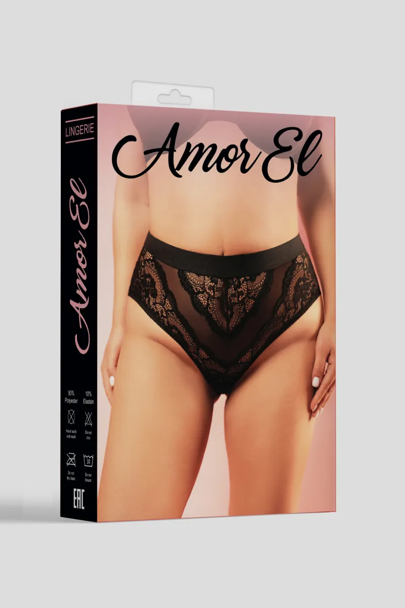 Эротическое черные трусики в размере queen-size в 