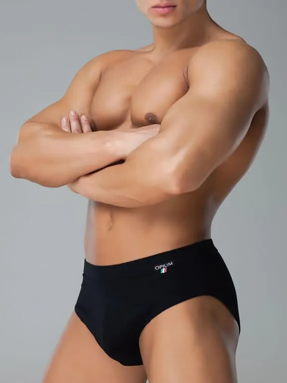 Эротическое трусы-слипы мужские opium r52, черные в 