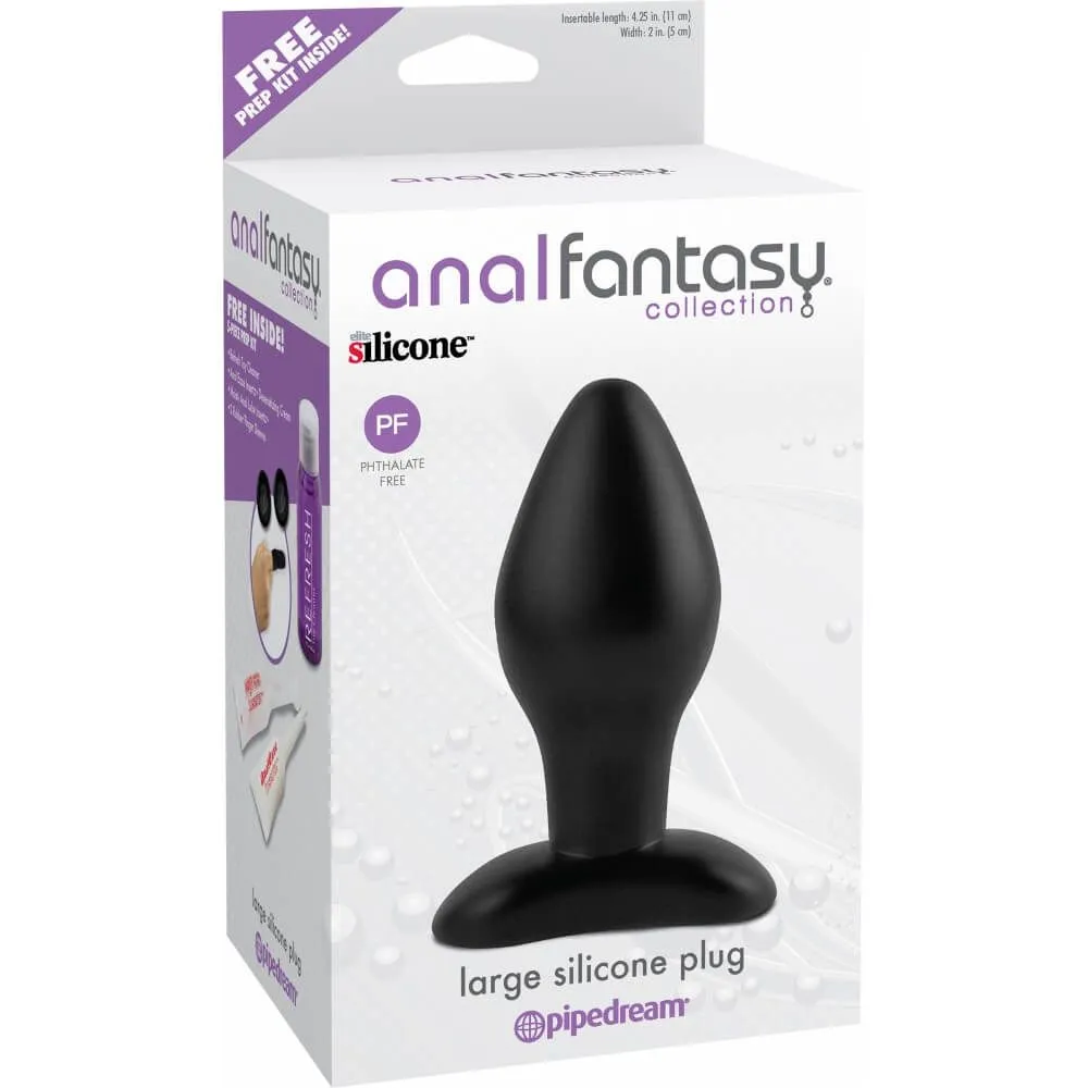 анальная пробка pipedream large silicone plug, черная в 