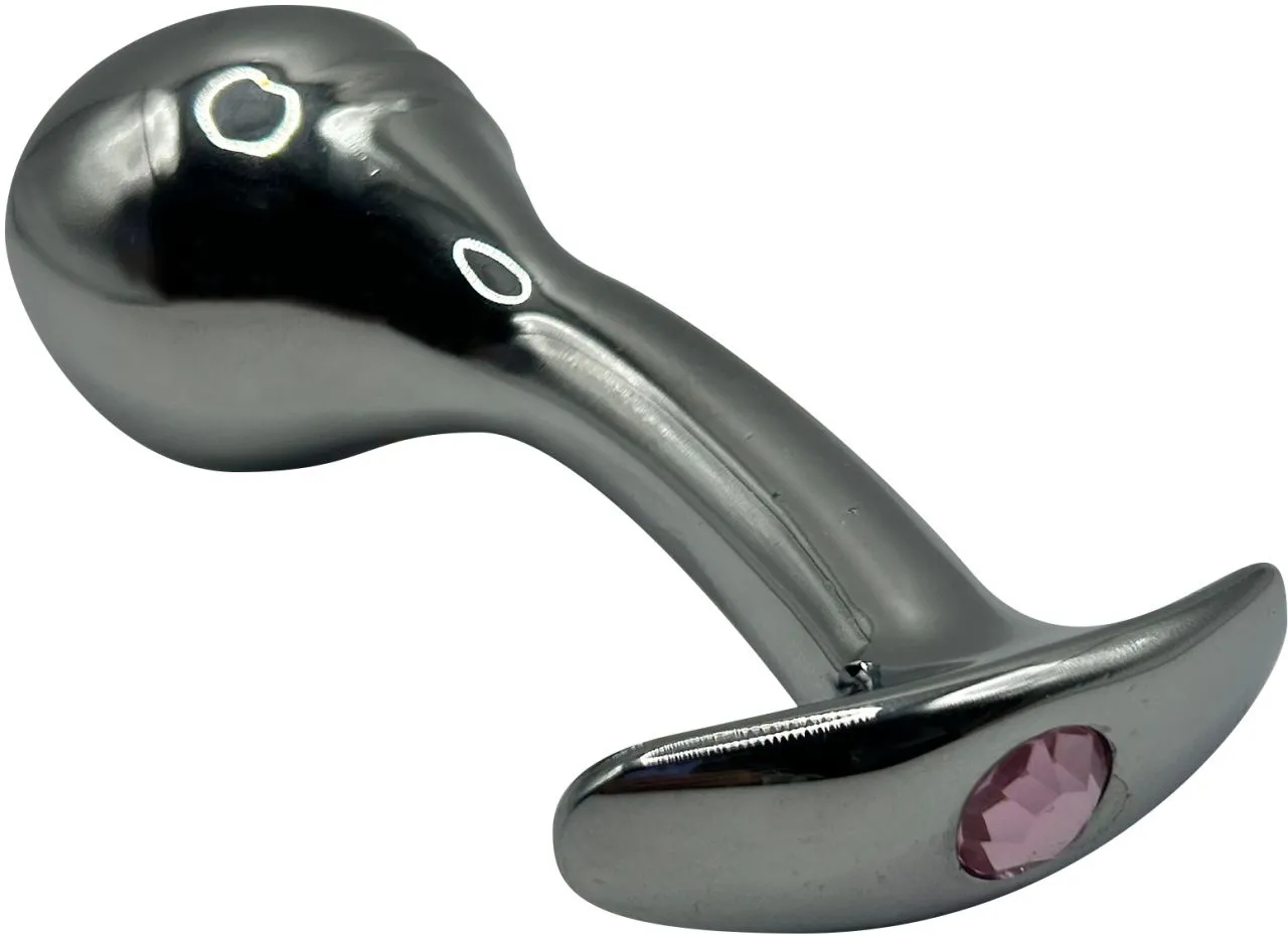 изогнутая алюминивая анальная пробка для ношения small в 